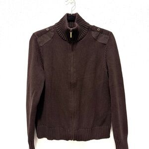 Lauren Ralph Lauren Women's Military-Style‎ Full-Zip Sweater L